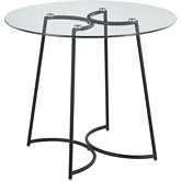 Cece 35" Dinette Table in Black Steel & Tempered Glass